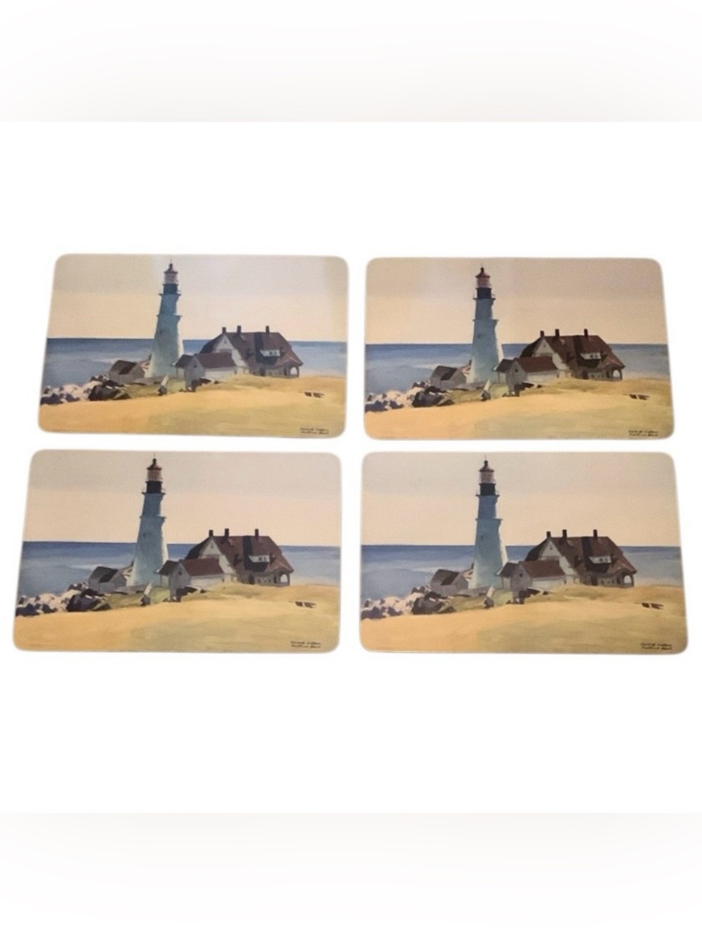 Lighthouse and Buildings Portland Head Maine By Edward Hopper Placemats Cork
